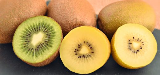 Grüne und gelbe Kiwifrüchte