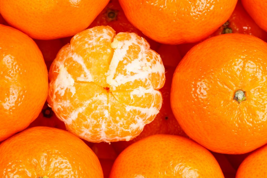 Fruchtsegmente der Mandarine