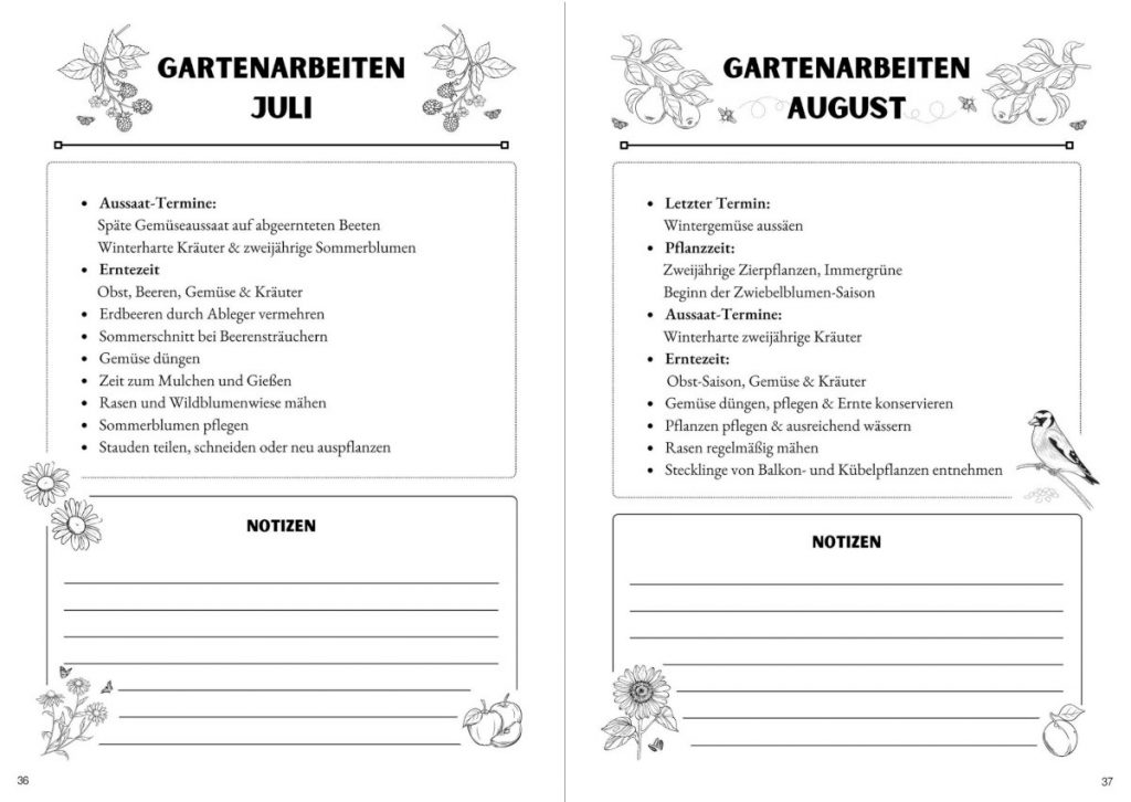 Gartenarbeitskalender Vorschau